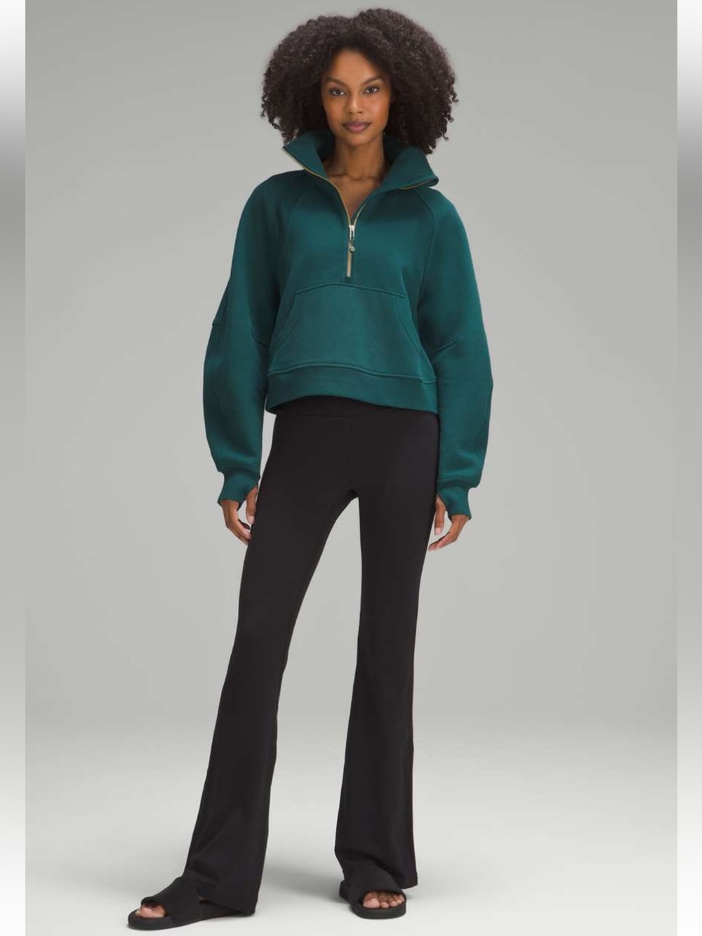 Lululemon Scuba Oversized Funnel Neck Half Zip Storm Teal M/L